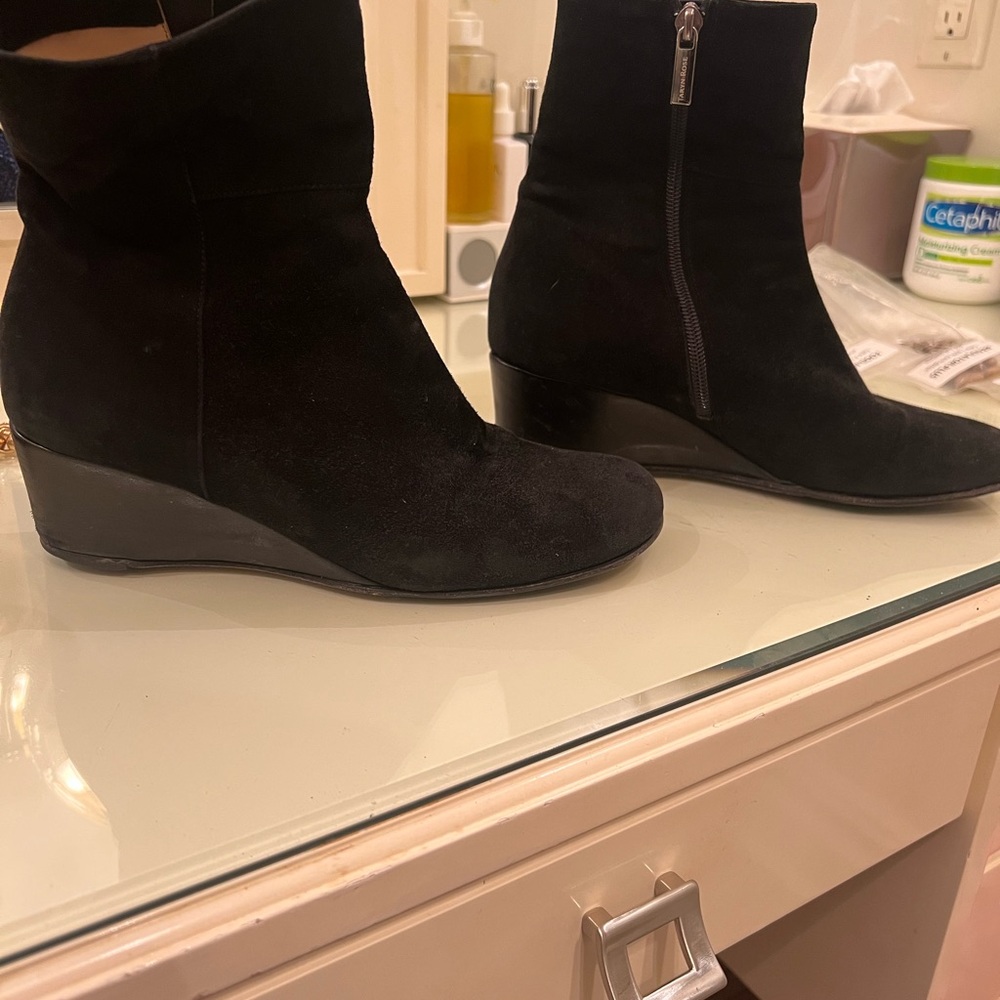 Taryn rose black Swede boots